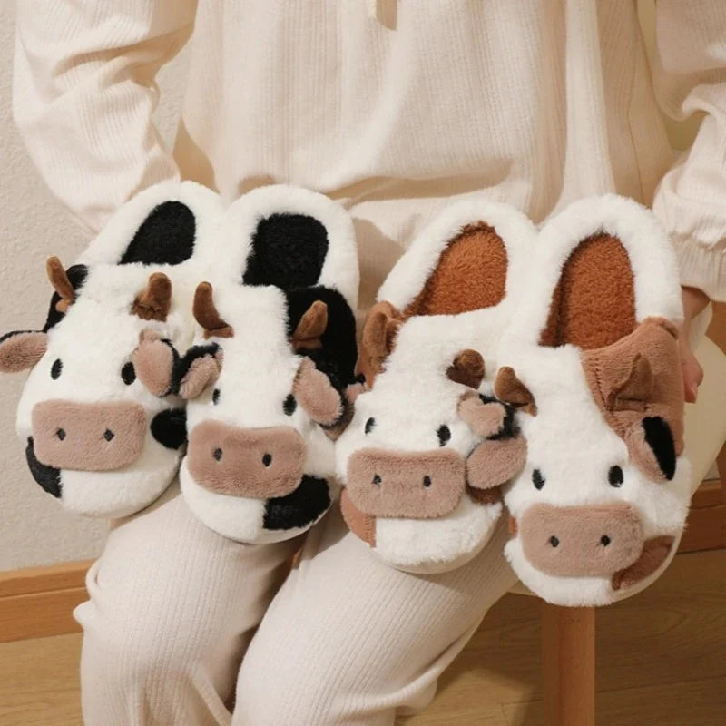 Domino & Penny™ Soft-Stitched Cow Slippers