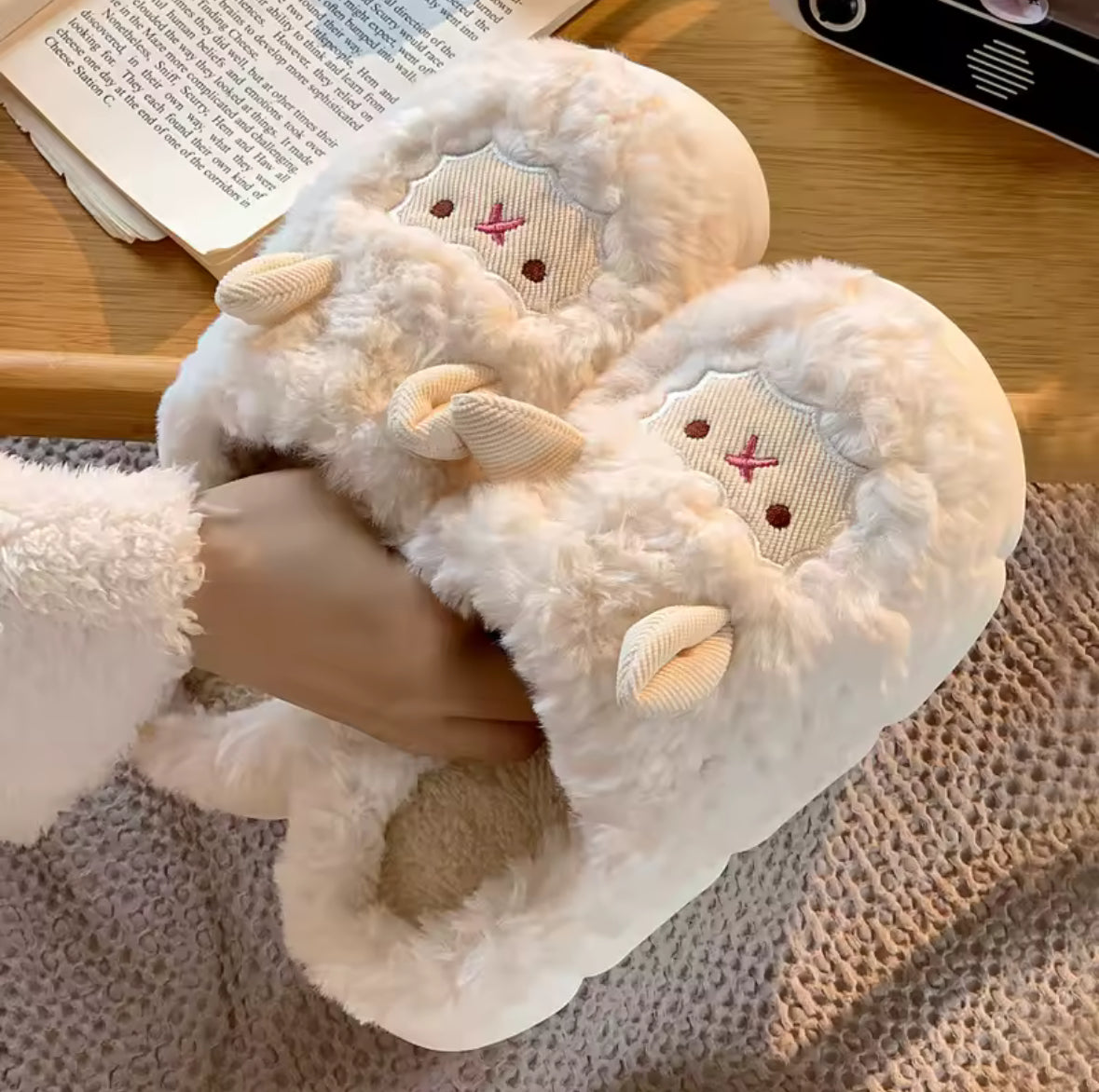 Ivy & Angus™ Soft-Stitched Cow Slippers