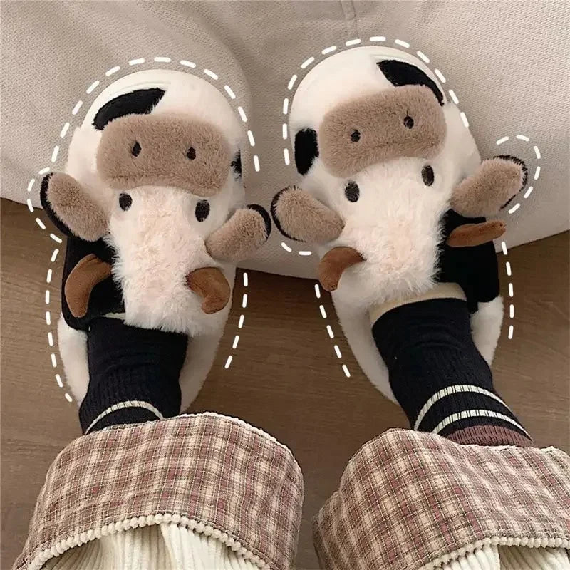 Domino & Penny™ Soft-Stitched Cow Slippers