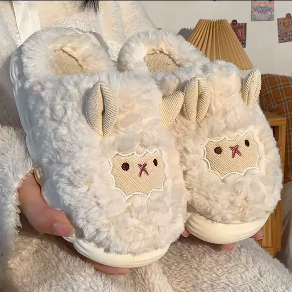 Ivy & Angus™ Soft-Stitched Cow Slippers