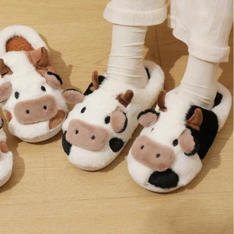 Domino & Penny™ Soft-Stitched Cow Slippers