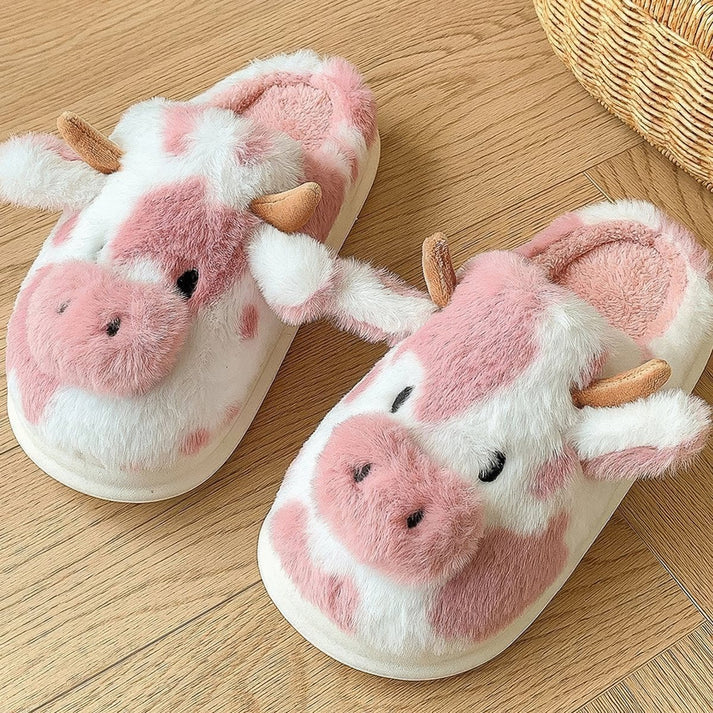 Domino & Penny™ Soft-Stitched Cow Slippers
