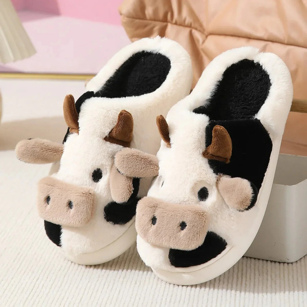 Domino & Penny™ Soft-Stitched Cow Slippers