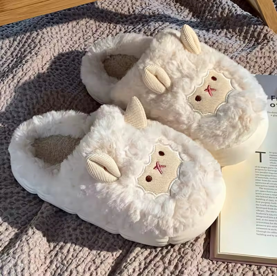 Ivy & Angus™ Soft-Stitched Cow Slippers